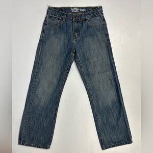 Signature by Levi Strauss Blue Mid Wash Relaxed Straight Leg Rigid Jean Size 14R